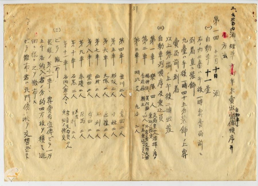 圖1：1922年底專賣局臺北支局舉辦年末宣傳活動（掃描號：00100315000020032）