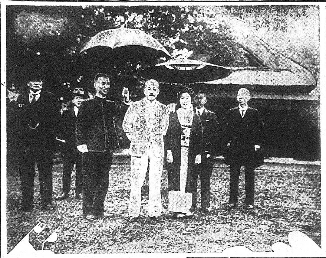 圖2：兒玉秀雄至南菜園植樹紀念，1934年。（資料來源：《臺灣日日新報》）