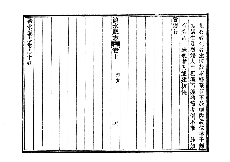圖2：《淡水廳志》「卷十〈列女〉二十三」拓本影本