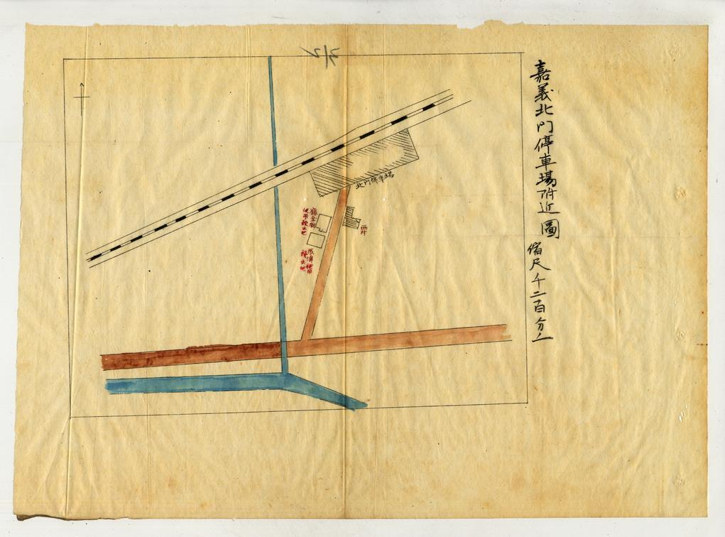 圖1：嘉義北門停車場附近圖，典藏號：00005625027