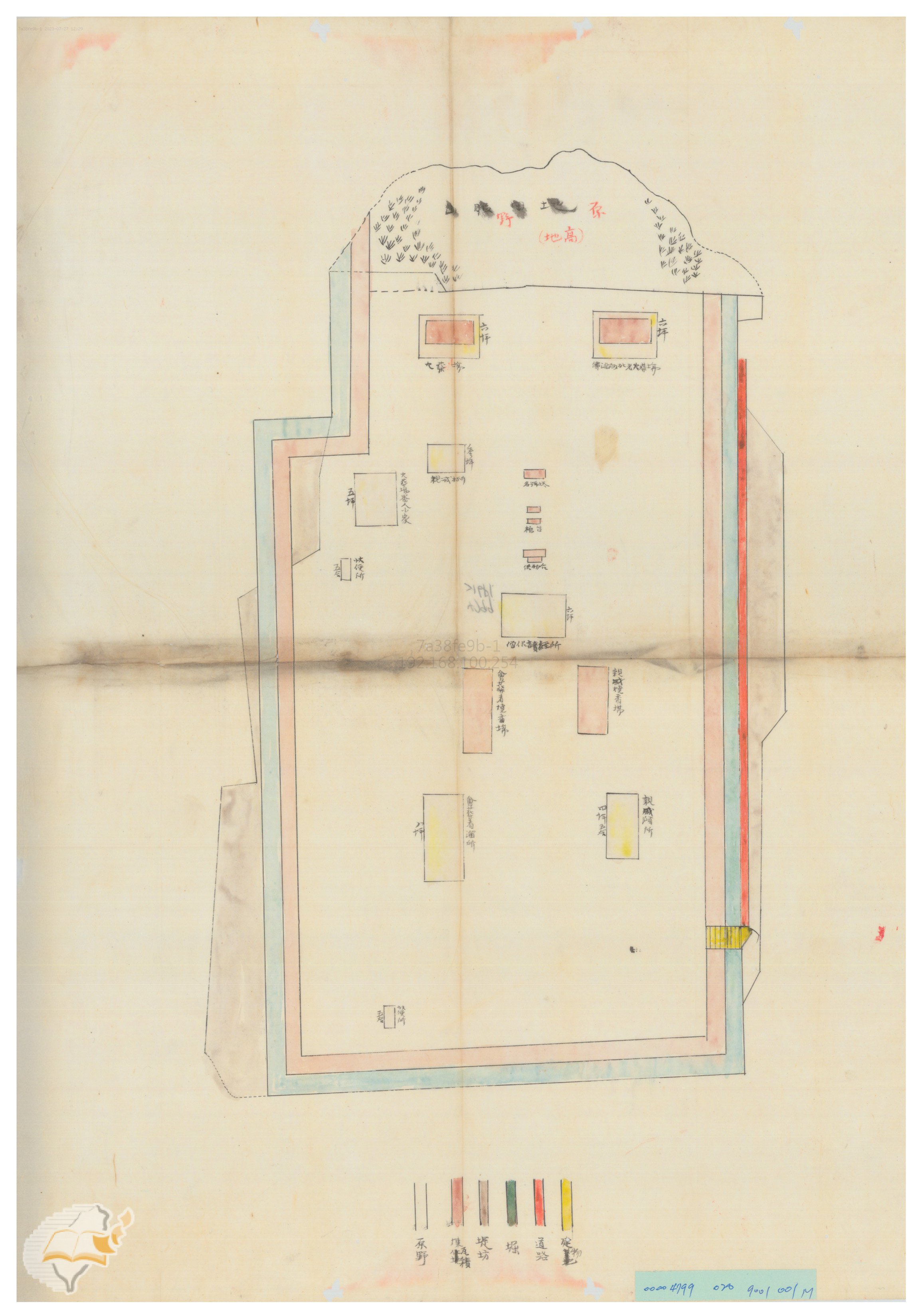 圖2：市仔尾庄、牛稠庄及下山腳庄交界處新建火葬場規劃圖，掃描號：000047990209001001M。