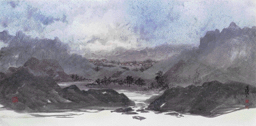 寧可先生捐贈之水墨彩宣捐贈畫作「山水情懷系列」〈1996年〉