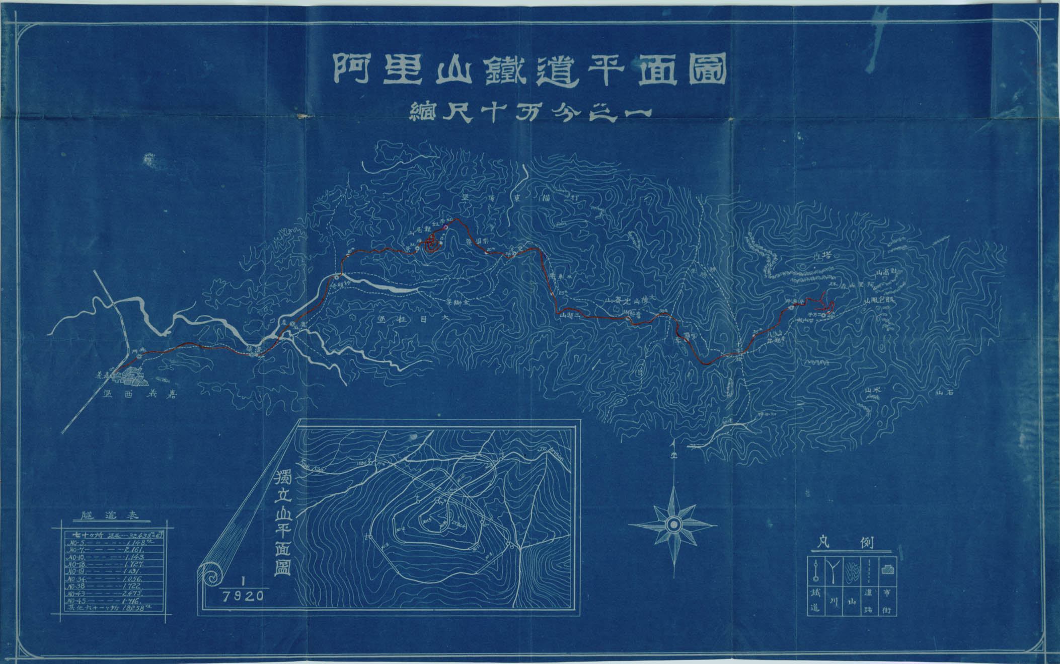 圖3：阿里山鐵道平面圖，典藏號：00005675011