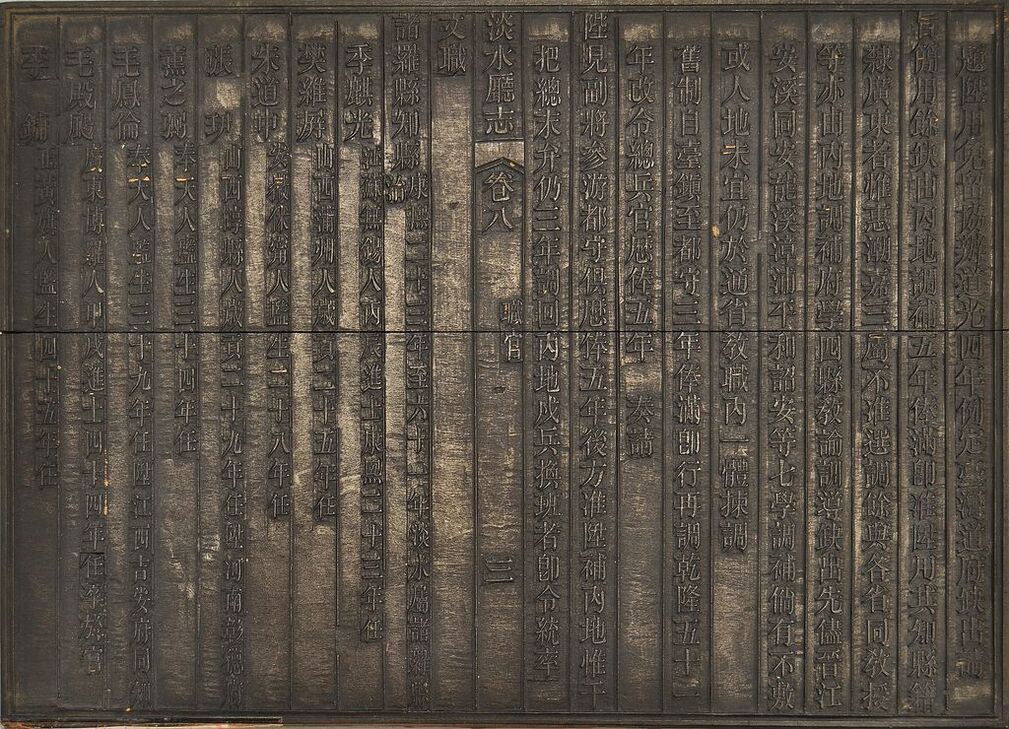圖3：《淡水廳志》「卷八〈職官〉三」雕版（館藏號19980012527）