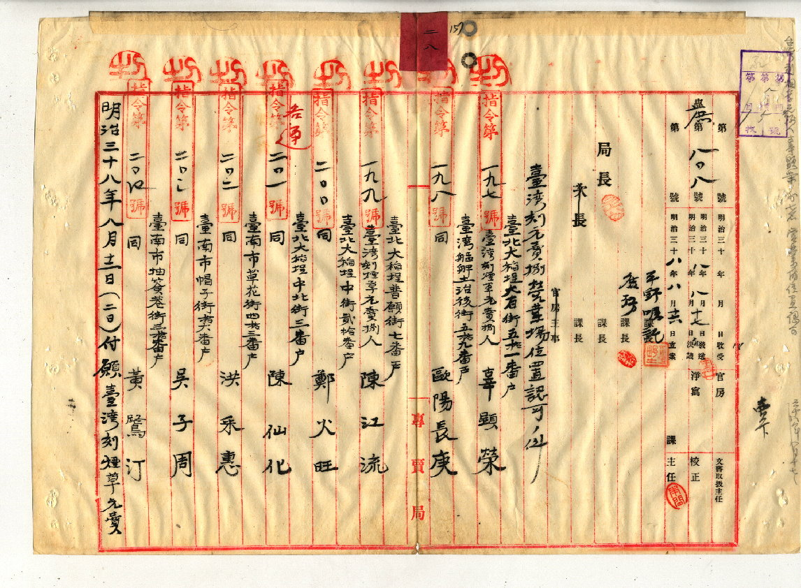 圖9：煙草元賣捌人名冊（典藏號00100053000280158）