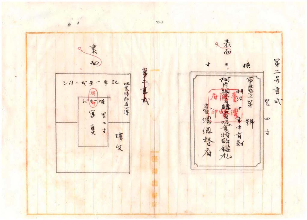 圖6：船舶乘組清國人ノ攜帶スル阿片吸食器具ニ關シ各稅關長ヘ依命通達ノ件(臺灣總督府公文類纂000009690300309)
