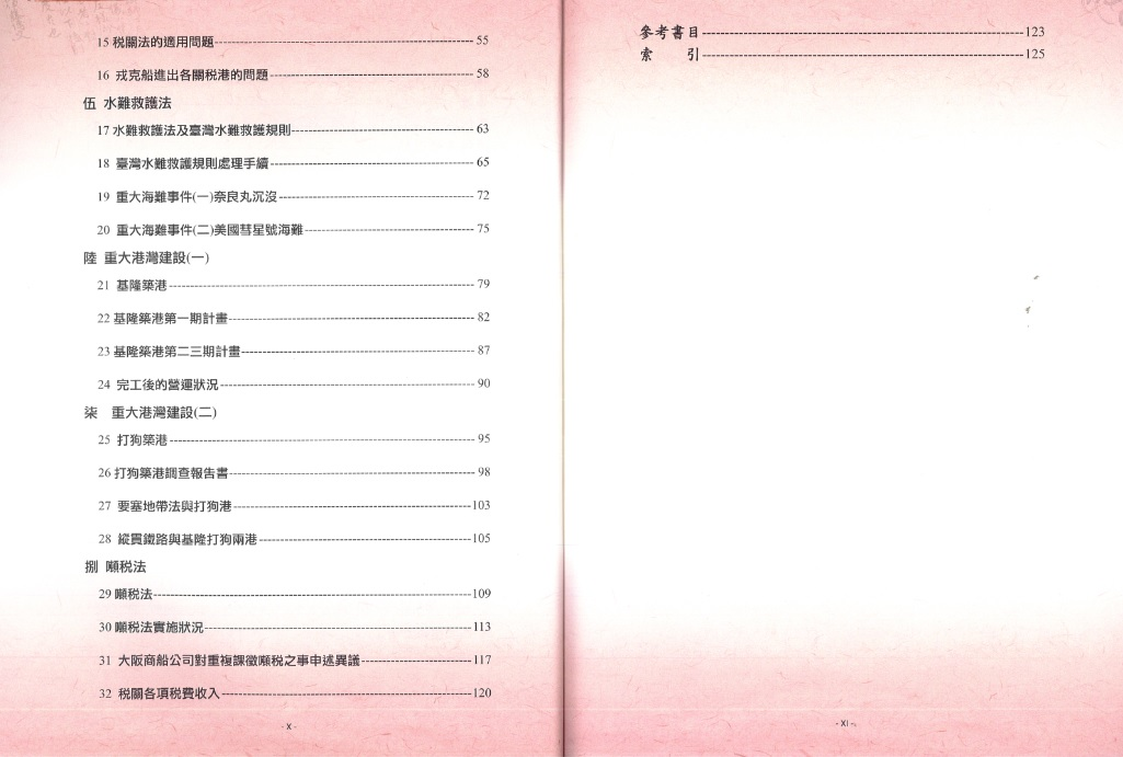 圖8：《臺灣總督府檔案主題選編（6）海運關係系列 1日據時期交通史料選編》目錄2