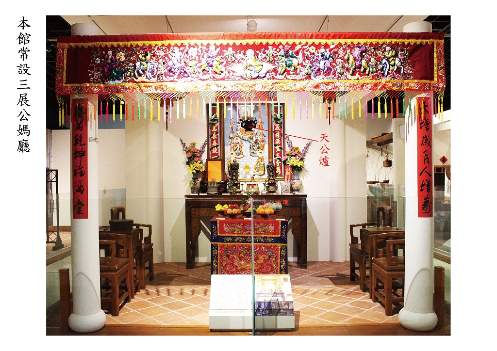 圖3：本館於文物大樓常設展第三展示室公媽廳展示天公爐