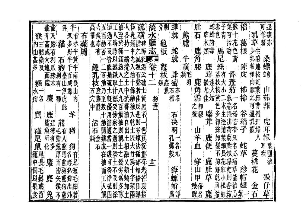 圖8：《淡水廳志》「卷十二〈物產〉十二」拓本影本