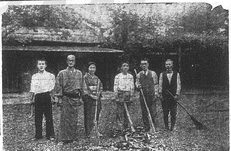 圖5：兒玉友雄在卸任臺灣軍司令官前夕至南菜園清潔，1938年。（資料來源：《臺灣日日新報》）