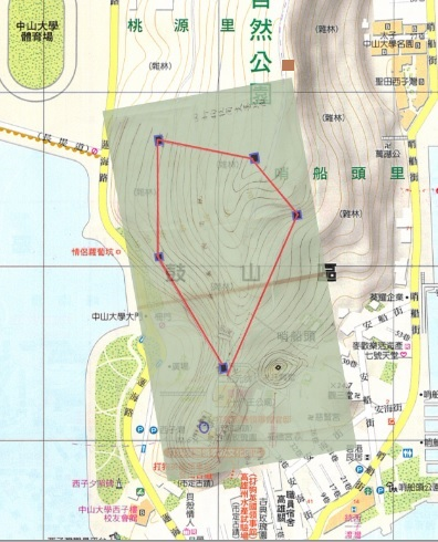 圖2：臺灣總督府檔案附圖與現況疊圖。本圖底圖承戶外生活圖書公司授權使用