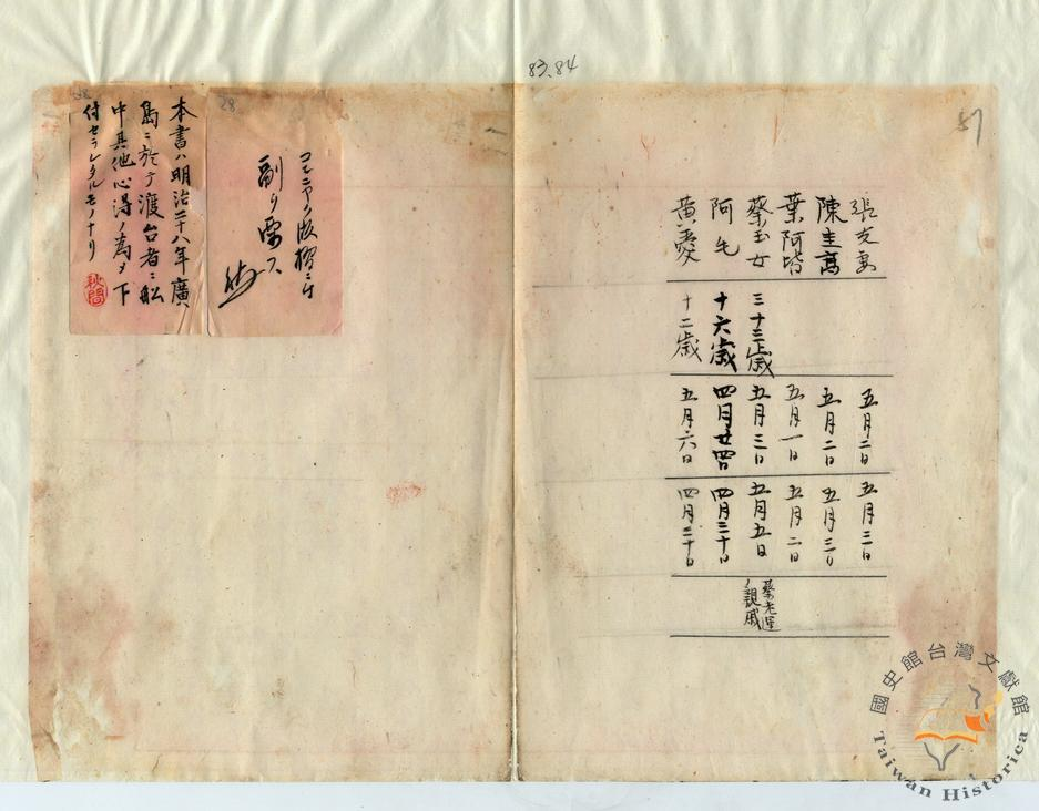 圖五《明治29年安平熱性病流行報告書，067》