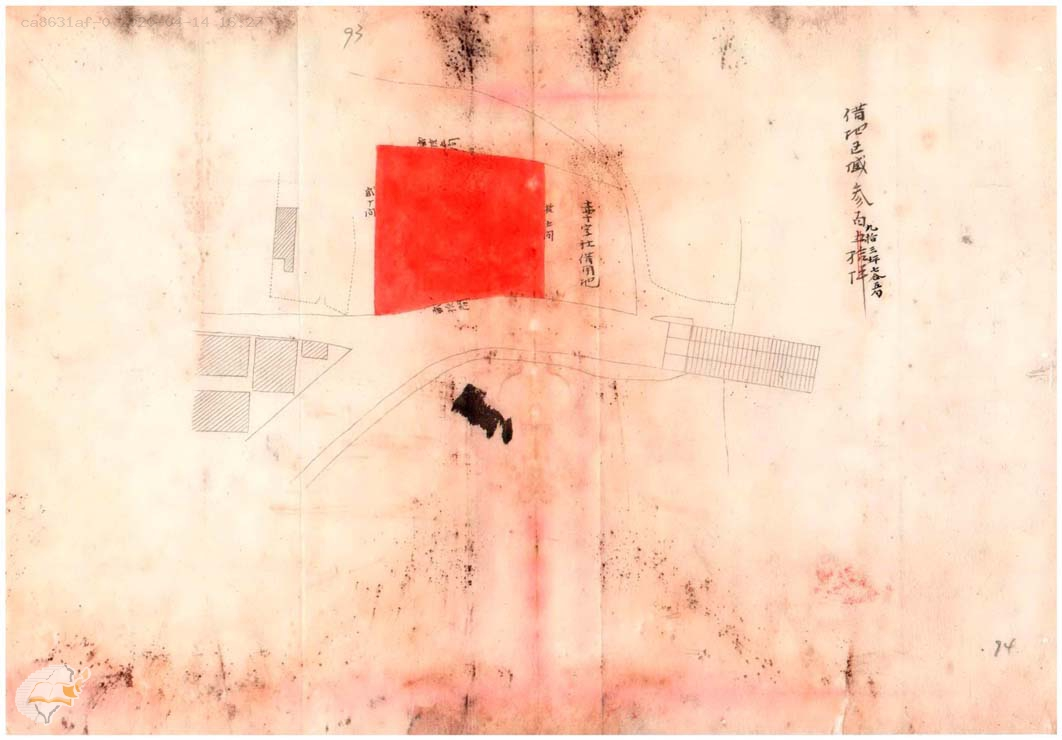 圖7：於圓山公園內立水野遵銅像用地圖，掃描號：000007470090091