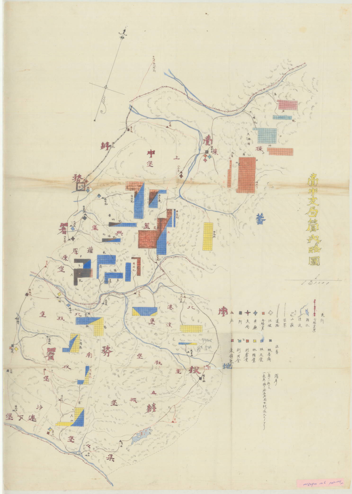 圖1：明治34年(1901)霧峰林家的樟腦事業地圖