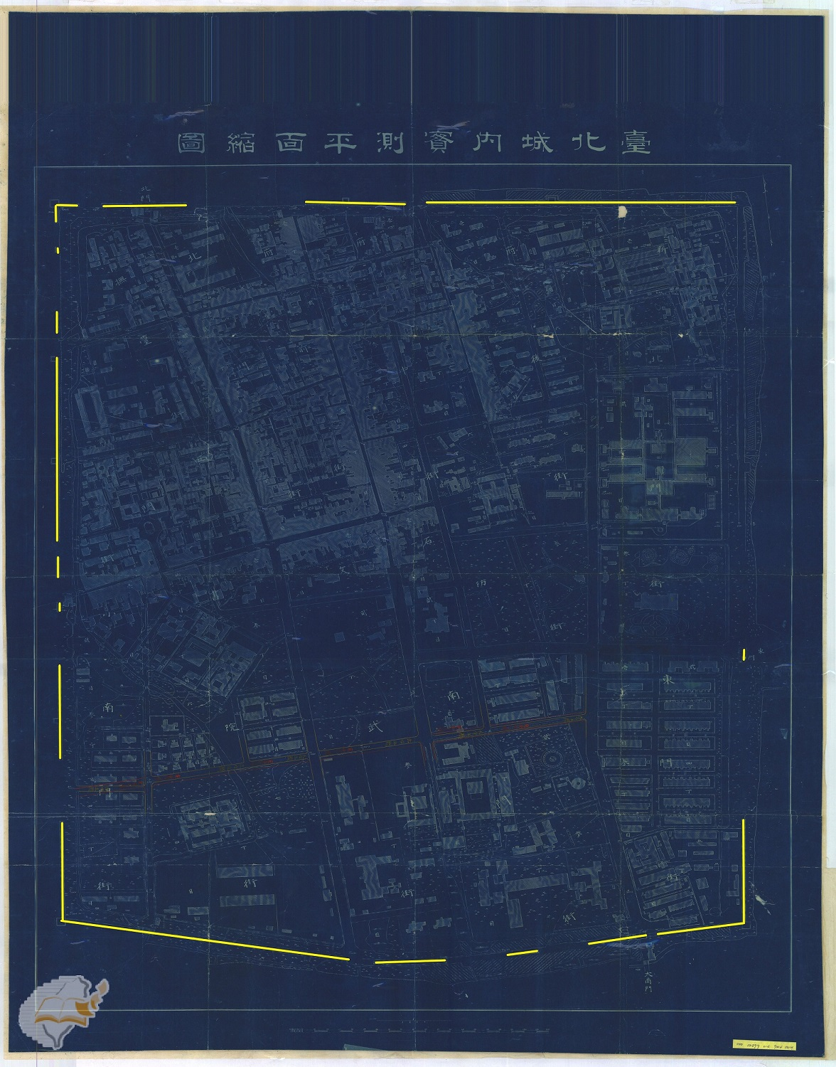 圖3：1903年殘存的臺北府城牆分布圖，改繪自《臺灣總督府檔案》，典藏號：00000879014。