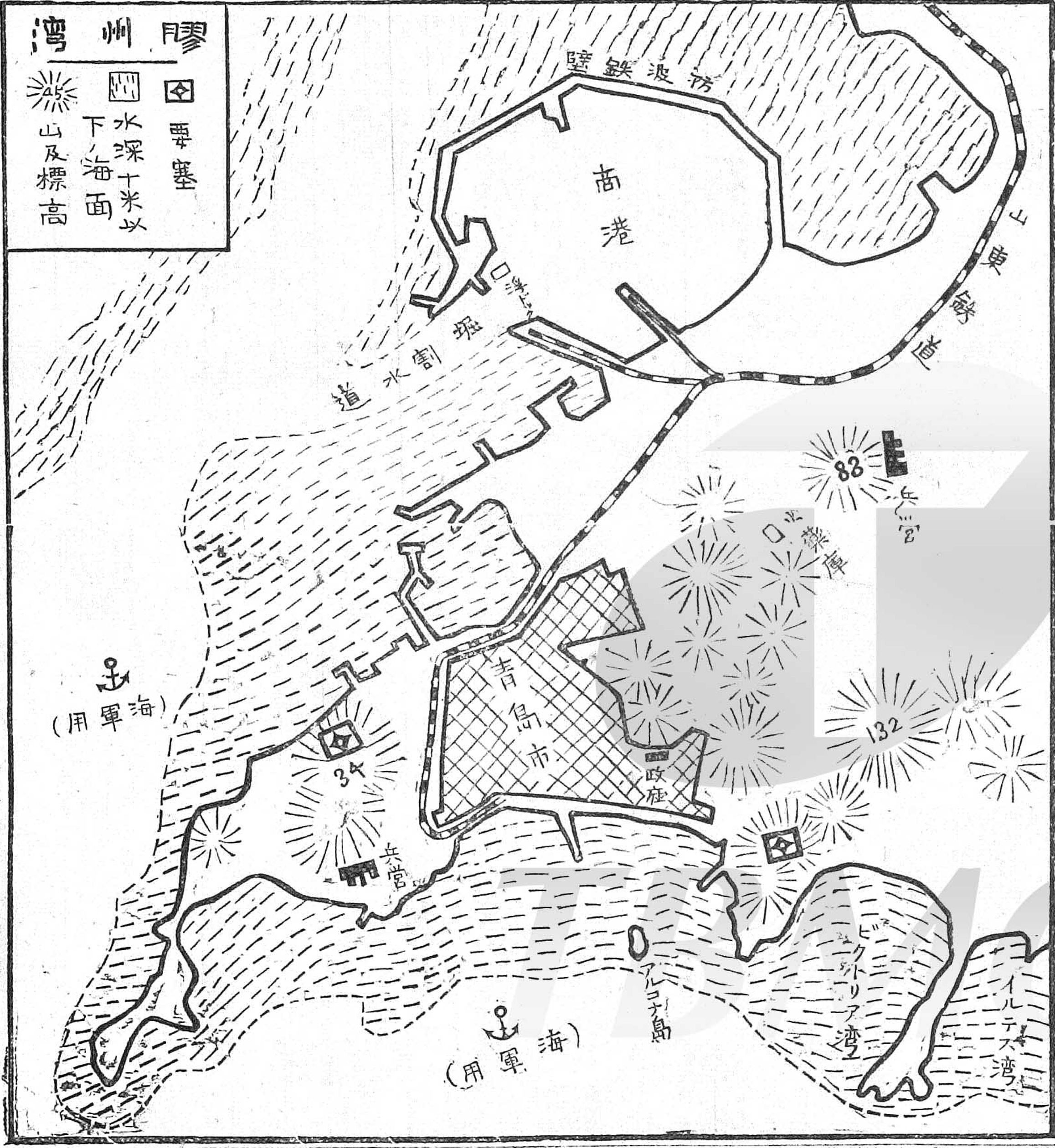 圖2：膠州灣地圖(資料來源：漢珍版《臺灣日日新報》)