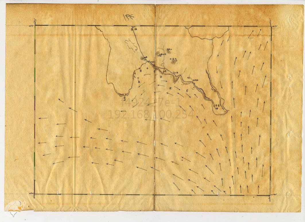 圖3、恆春廳鯨魚來游場所實測圖，典藏號：000049240110391M