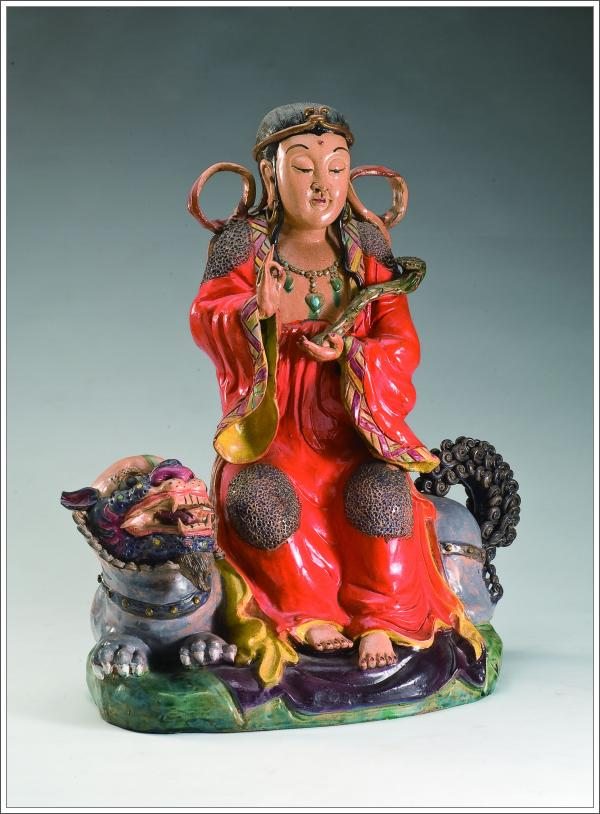 交趾陶：文殊菩薩（林瑞庭提供）