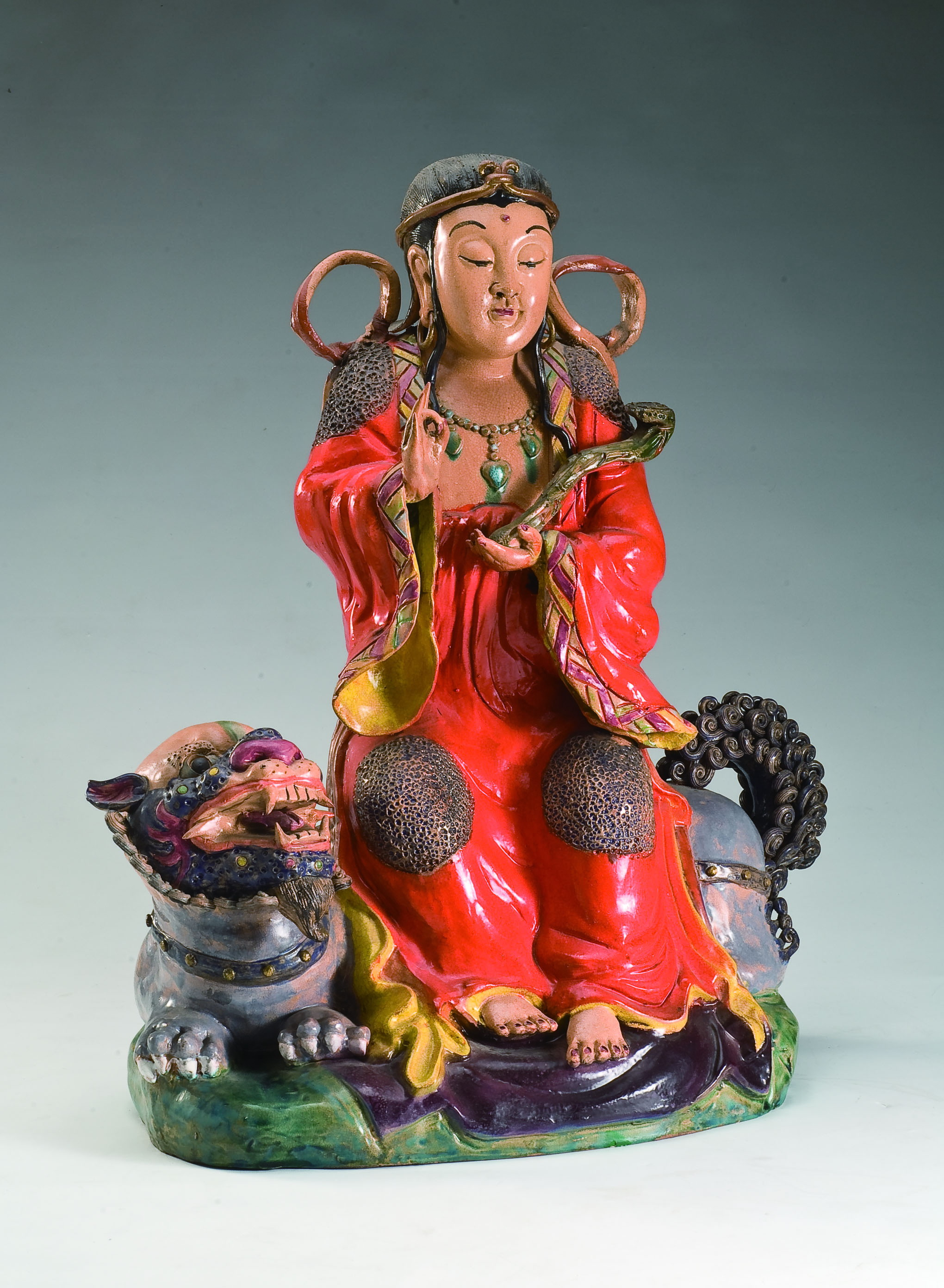 文殊菩薩　交趾陶（林瑞庭提供）