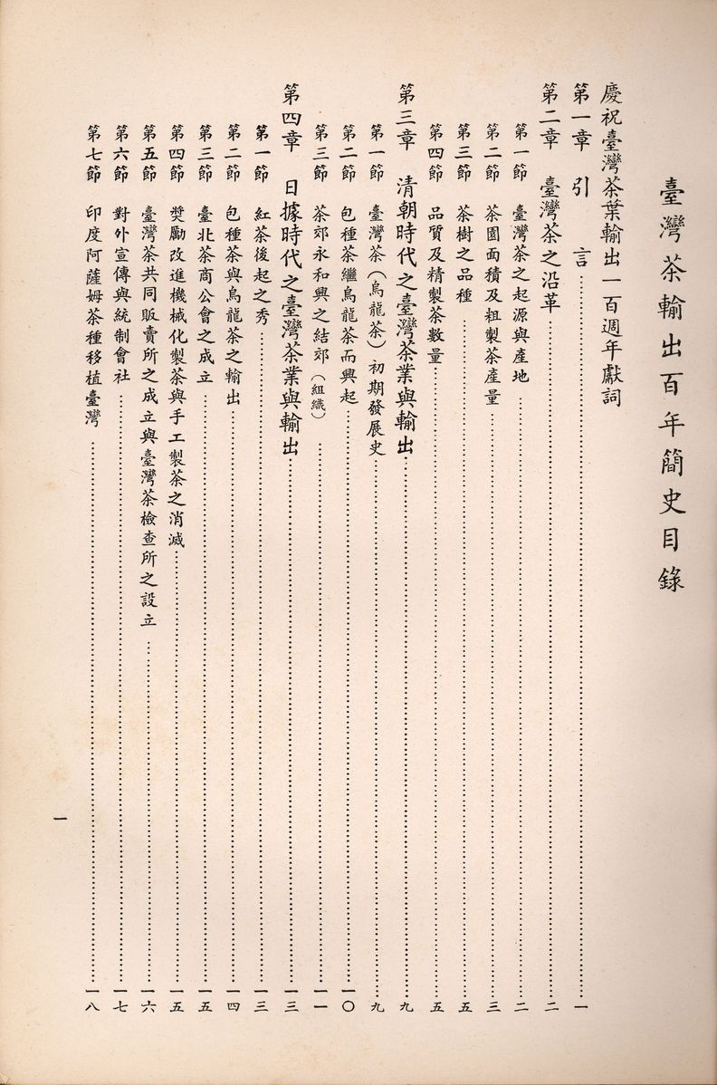 《臺茶輸出百年簡史》目錄