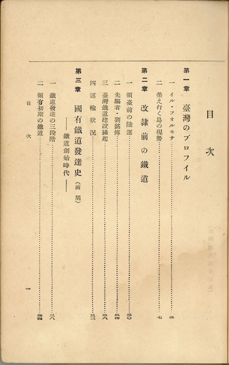 《臺灣鐵道讀本》目錄