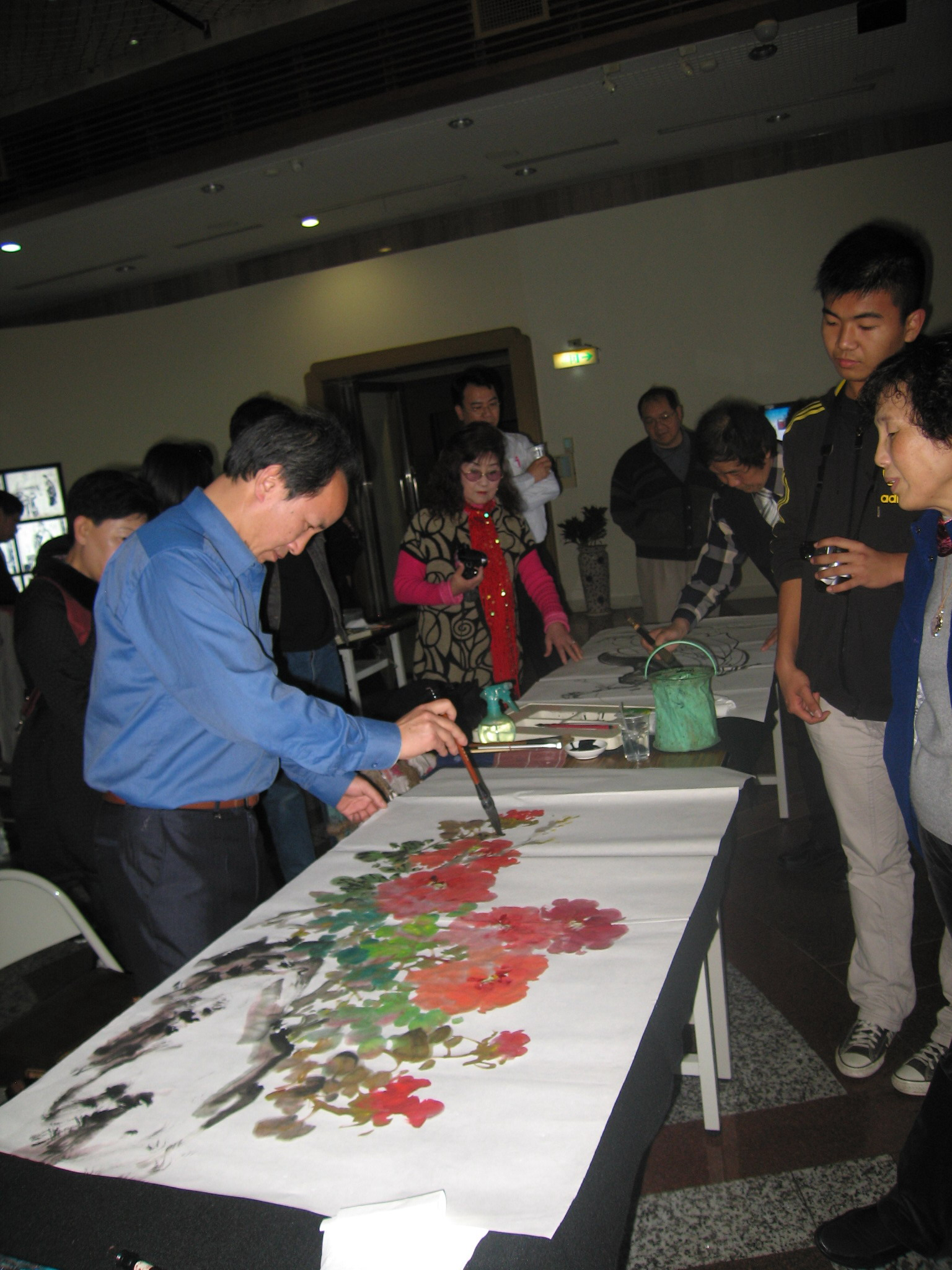 福州市鄭建國老師創作花開富貴畫作